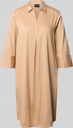 s.Oliver Black Label A-Linie Freizeitkleid aus Baumwoll-Mix in Beige, Gr&ouml;&szlig;e 34