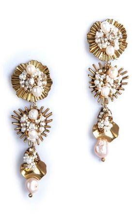Deepa Gurnani Carissa Drop Earrings in Gold at Nordstrom