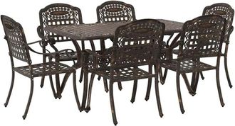 vidaXL Garden Dining Set 7 pcs Bronze Aluminium vidaXL