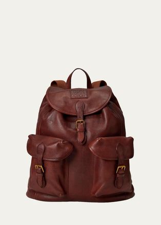 Polo Ralph Lauren Mens Heritage Large Leather Backpack