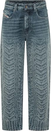 Diesel Blue Straight Mid Rise Jeans
