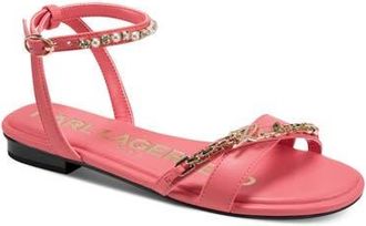 Karl Lagerfeld Christiano Ankle Strap Sandal in Sunset Coral at Nordstrom, Size 5.5