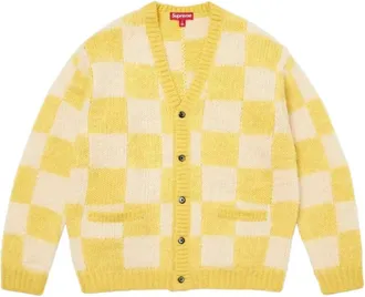 SUPREME SS26 Checkerboard Cardigan Yellow SUP-SS26-307-YLW