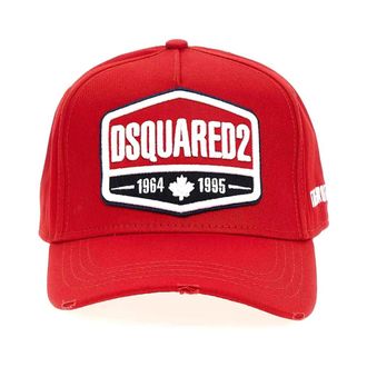 Dsquared2 Logo Patch Baseball Cap - male - Dsquared2 - Hats & Caps - Red - ONE SIZE - Accessories