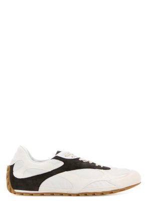 Bottega Veneta Two Tone Canvas And Suede Orbit Flash Sneakers