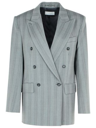 Sportmax Sportmax Merlot Grey Virgin Wool Blend Blazer