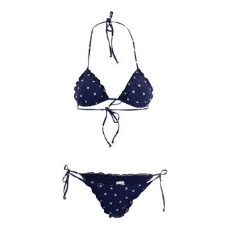 MC2 Saint Barth Bikinis, female, Blue, Size: L Frou Frou Triangle Bikini