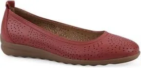White Mountain Cortney Perforated Ballet Flat in Red Smooth at Nordstrom Rack, Size 9.5