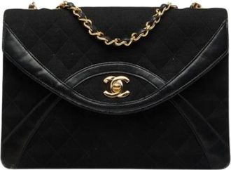 Chanel Pre-owned Vintage Shoulder Bag - Dames - Vintage Schoudertas - Zwart - ONE Size - Katoen - Vintage