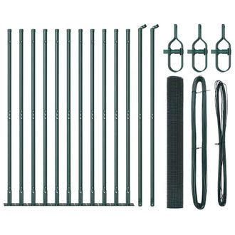 Berkfield Home Welded Wire Fence with 13 Flanged Posts Green 1x25 m Steel