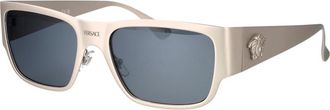 Versace Stijlvolle Zonnebril 0Ve 2262 Model - Heren - Zonnebrillen - Grijs - 56 MM - Accessoires