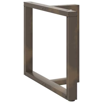 Berkfield Home Modern Dining Table Legs T-Shaped&not;2 pcs Natural Steel 90x35x(72 in Dark Grey