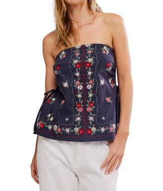 Free People Doily Days Tube Top In Navy