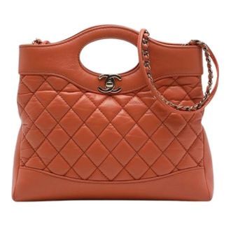 Chanel Pre-owned 31 Satchel - Dames - Pre-owned - Oranje - Maat: ONE Size Leer
