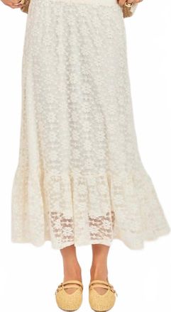 Sadie & Sage Lace Midi Skirt In Cream