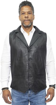 Infinity Leather Mens Smart Classic Leather Waistcoat-Bristol