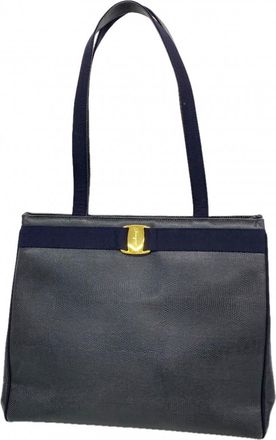 Ferragamo Black Leather Tote Bag (Pre-Owned)