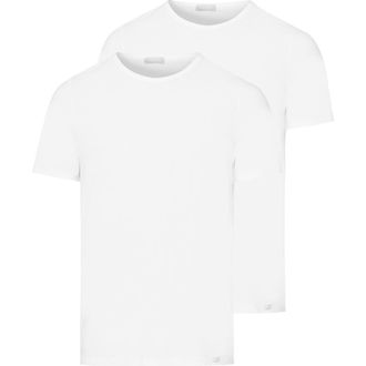 Hanro Cotton Essentials 2-Pack Crew Neck Cotton T-Shirts in White at Nordstrom, Size Xx-Large