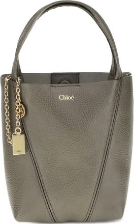 Chloé leather chain-detail shoulder bag - Grey