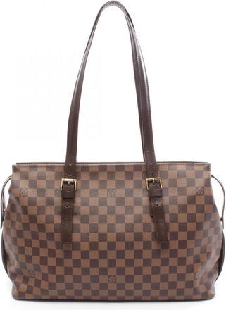 Louis Vuitton Brown Damier Canvas Coated Canvas Leather Tote Bag (Pre-Owned)