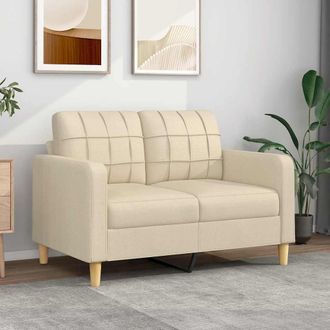 vidaXL Sof&aacute; De 2 Plazas De Tela Color Crema 120 Cm Vidaxl