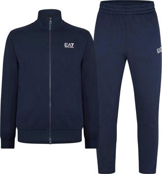 Emporio Armani EA7 Heren Katoenen Blend Trainingspak Set (Marineblauw)