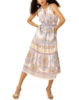 Hale Bob Hale Bob Liv Linen-Blend Midi Dress