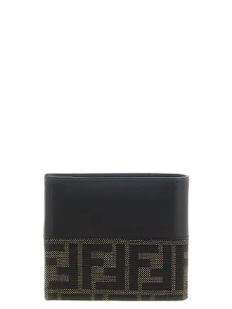 Fendi Two-Tone FF Jacquard Wallet - Black