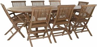 DKD Home Decor Conjunto De Mesa Con Sillas Dkd Home Decor Teca (180 X 120 X 75 Cm) (9 Pcs) 8424001931811 S3033458 Dkd Home Decor