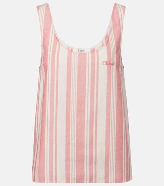 Chloé Chloé Logo striped cotton top