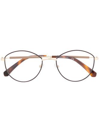 Calvin Klein Jeans round frame tortoise-shell glasses - women - Acetate/Metal/Rubber - 52 - Brown