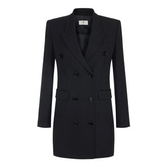 Elisabetta Franchi Vloeiende Gabardine Jurk - Dames - Jurken - Zwart - Maat: S Gabardine