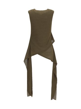 Ganni Asymmetrical Knot Tunic - Green