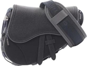 Dior Pre-owned Nylon Leather Saddle Mini Schoudertas - Heren - Vintage Schoudertas - Zwart - ONE Size - Nylon - Vintage