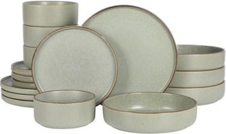 Gibson Home Gelston Stoneware Matte Reactive Glaze Plates and Bowl Dinnerware Set in Green at Nordstrom