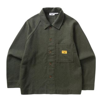 Service Works Flannel FOH Overshirt - Heren - Jassen - Groen - Maat: L Flanel