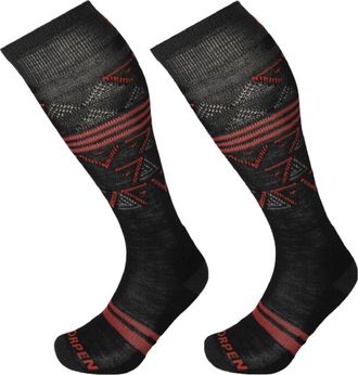 Lorpen Mens T1 Ski Mid Socks - 2 Pairs Black XL