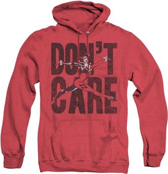 Gildan Justice League of America Dont Care Adult Heather Hoodie / Hooded Sweatshirt