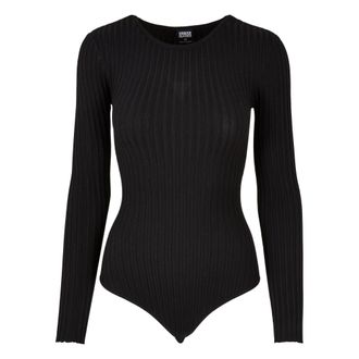 Urban Classics Dames/Dames Ribbed Gebreide Bodysuit met Lange Mouwen (Zwart)
