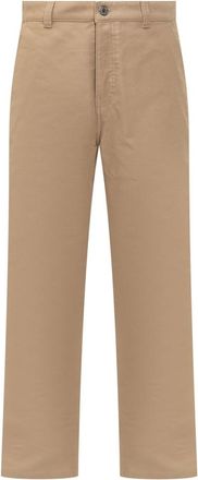 Ami Beige Straight Flat Front Pants