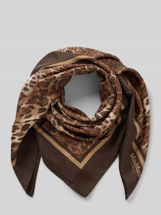 Max Mara Seidenschal mit Animal-Print Modell AQUILA in Camel, Gr&ouml;&szlig;e 1