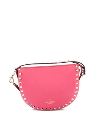 Valentino Garavani Rockstud Zip Leather Small shoulder bag - Rosa