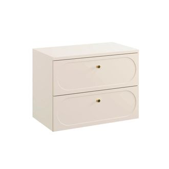 Petits Meubles Mueble bajo lavabo 80cm encimera paneles laminados y mdf beige arena
