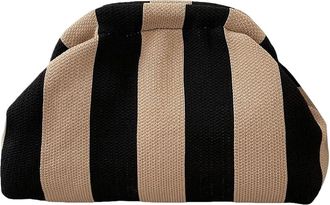 Generic CHUOZI Women Small Crochet Handbag Contrast Color Knitting Dumpling Clutch Casual Colorblock Bag Summer Beach Bag (Style 2)