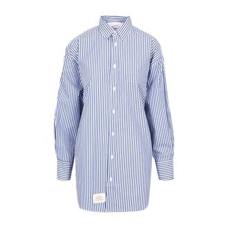 Giada Benincasa Overhemden, Dames, Blauw, S, Katoen, Oversized Long Shirt