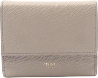 Celine Pre-owned Wallets, female, Beige, Size: ONE SIZE Pre-owned Vintage Leather Wallet
