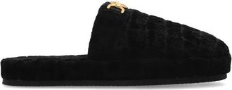 Versace Sloffen met logo - Heren - Pantoffels - Zwart - 37 EU - Schoenen