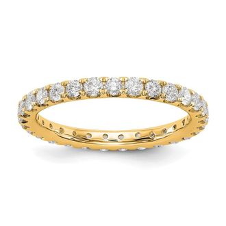 Diamond2Deal 14k Yellow Gold Lab Grown Diamond Eternity Wedding Band Ring 1Ct Clarity- VS Color- G-H