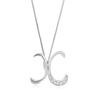 Vir Jewels 1/20 cttw Lab Grown Diamond Alphabet Pendant Necklace in Sterling Silver with Chain For Women
