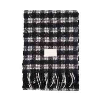 Acne Studios Geruite sjaal met franjes - unisex - Accessoires - Zwart - Maat: ONE Size Wol